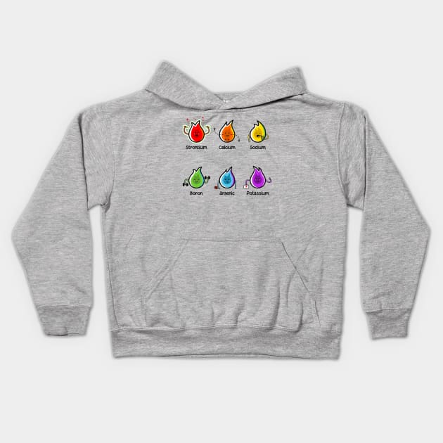 Flaming Elements Science Kids Hoodie by freeves